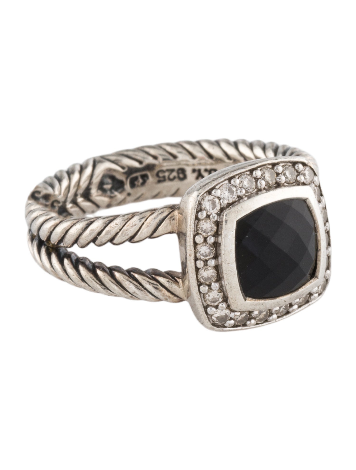 David Yurman Onyx & Diamond Petite Albion® Ring