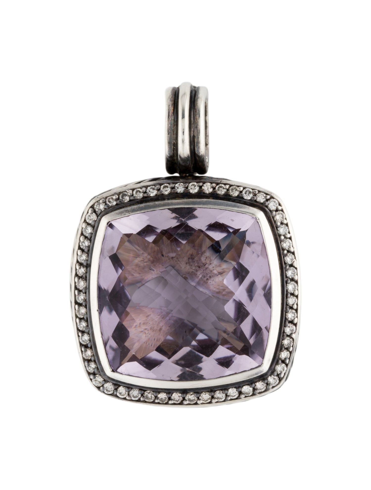 David Yurman Amethyst & Diamond Albion Enhancer Pendant