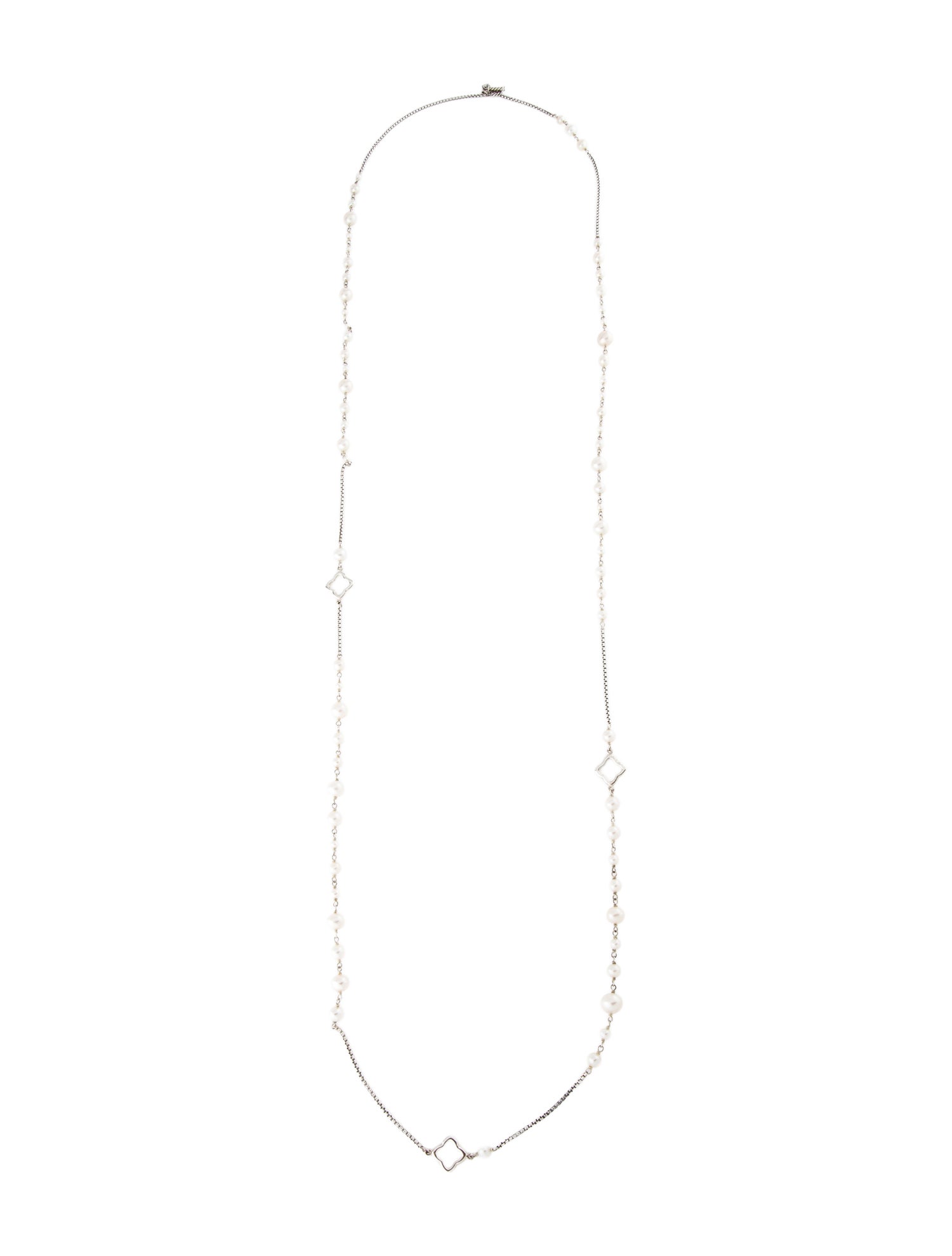 David Yurman Pearl Quatrefoil Bijoux Station Necklace