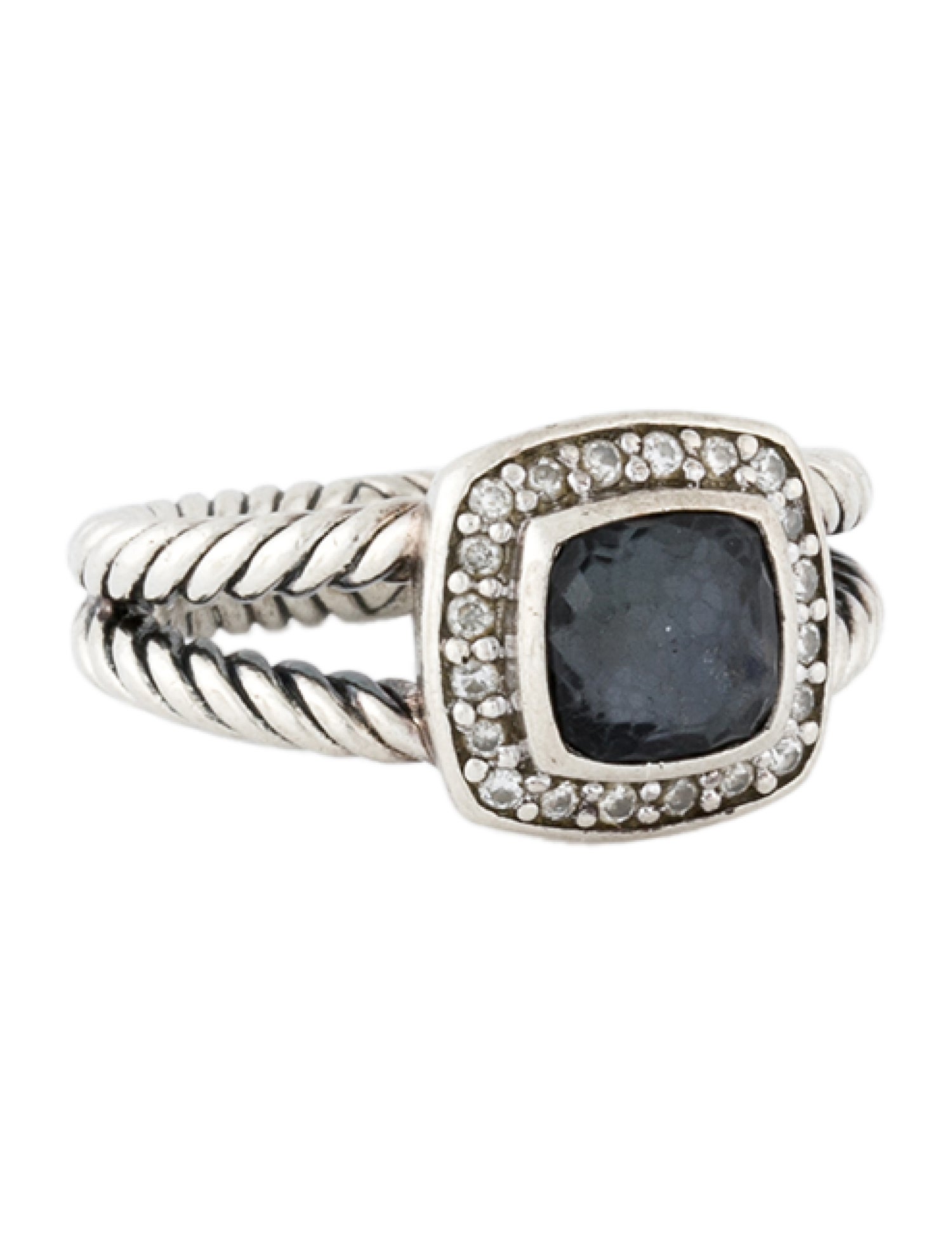 David Yurman Onyx & Diamond Petite Albion Ring