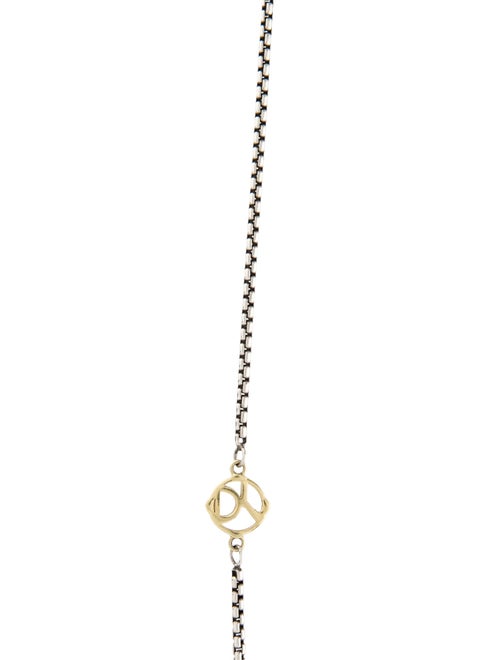David Yurman Two-Tone Box Chain Logo Station Necklace