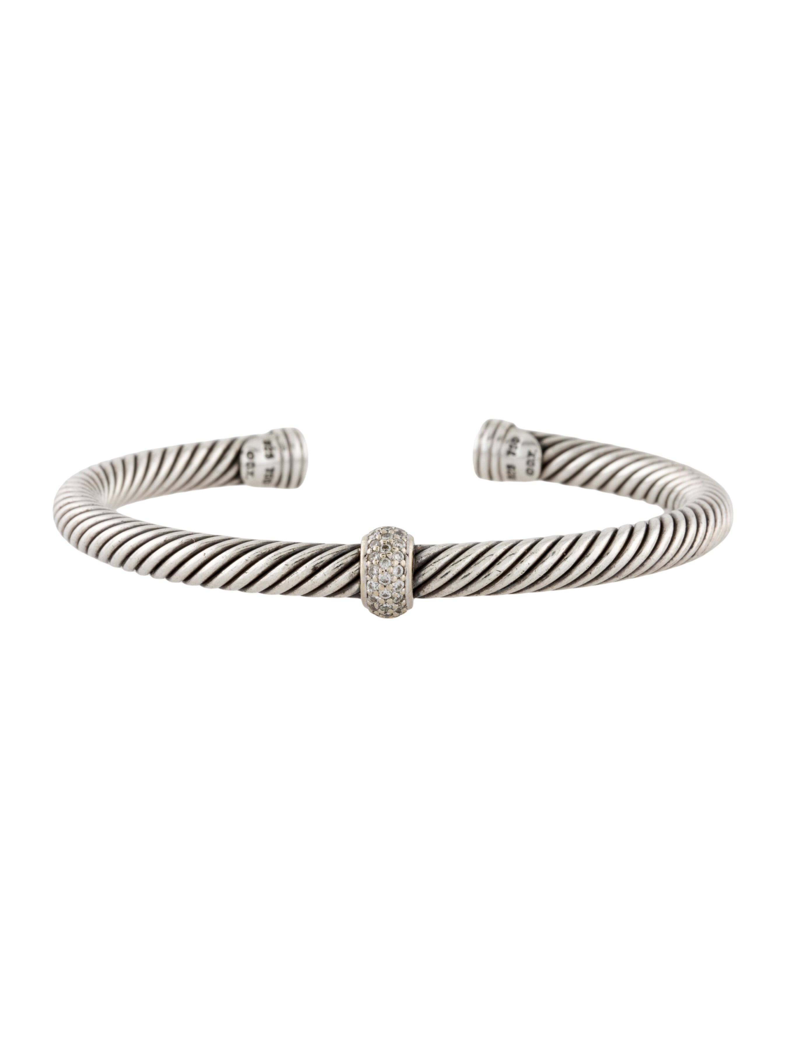 David Yurman Diamond Classic Cable Station Bracelet