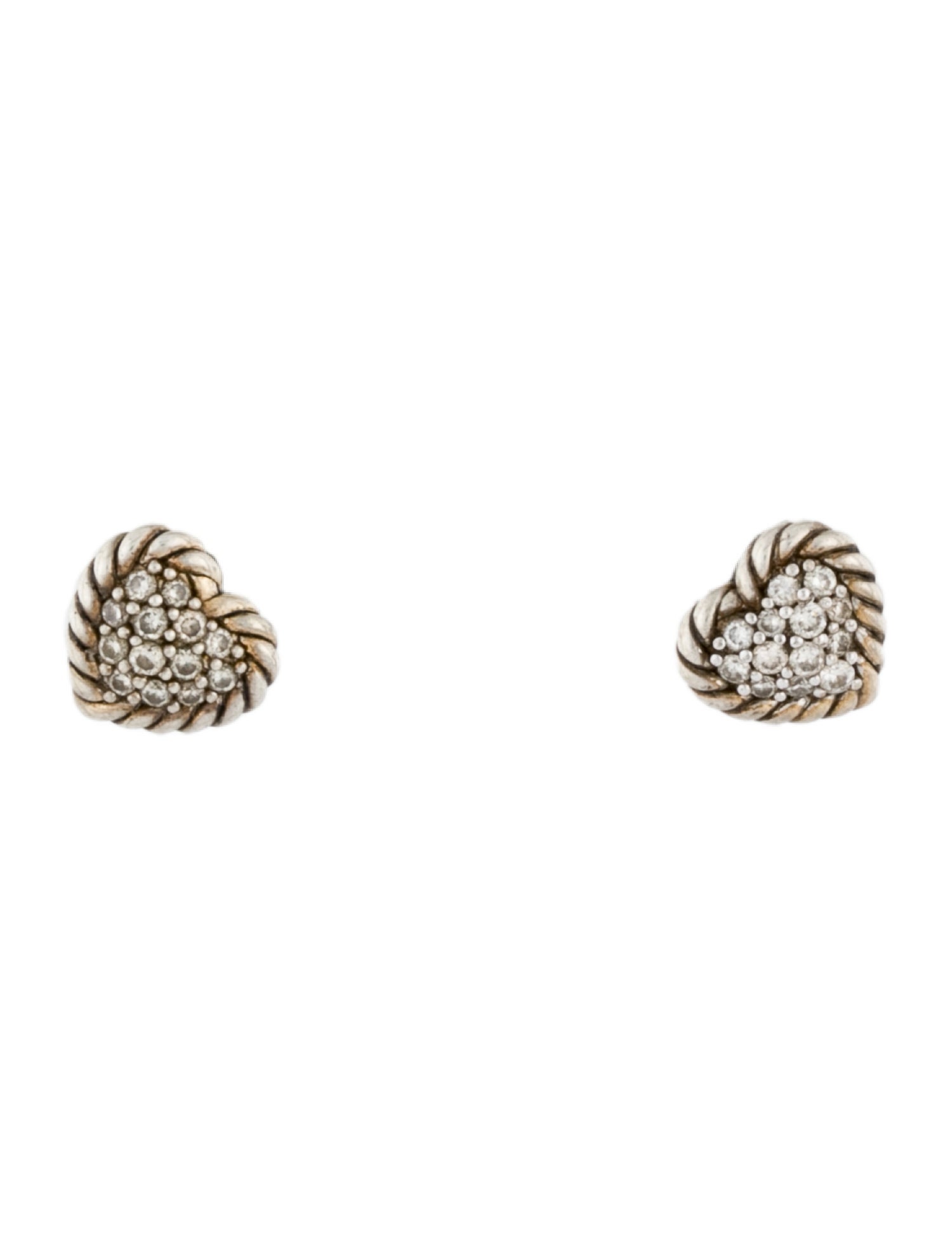 David Yurman Diamond Petite Pavé Heart Earrings