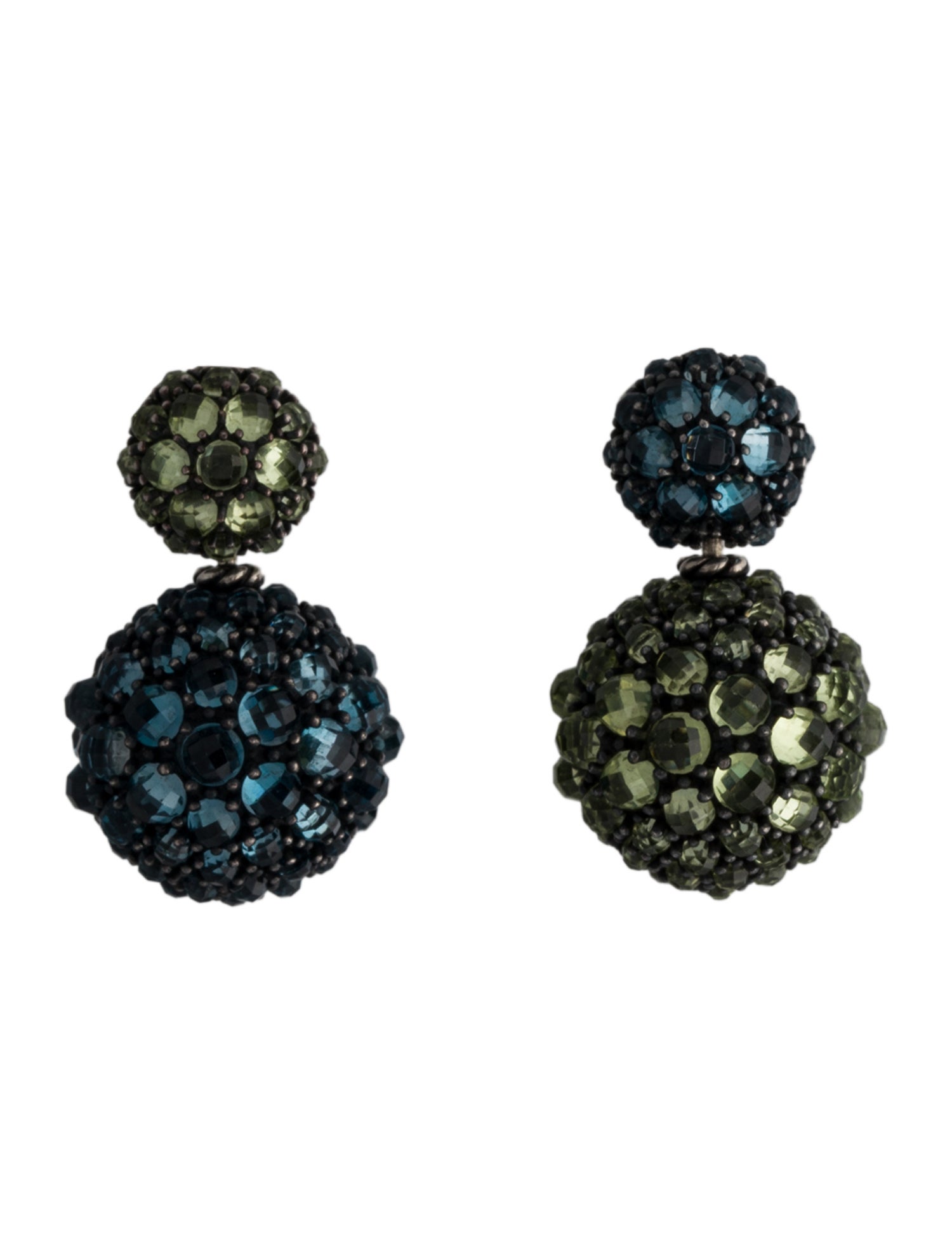 David Yurman Peridot & Topaz Oestra Interchangeable Drop Earrings