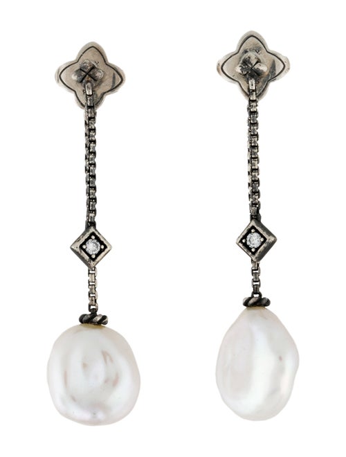 David Yurman Pearl & Diamond Solari Drop Earrings