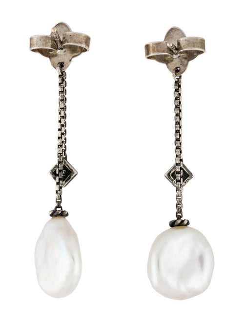 David Yurman Pearl & Diamond Solari Drop Earrings