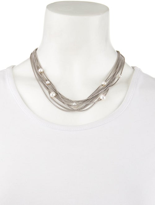 David Yurman Pearl Box Chain Multistrand Necklace