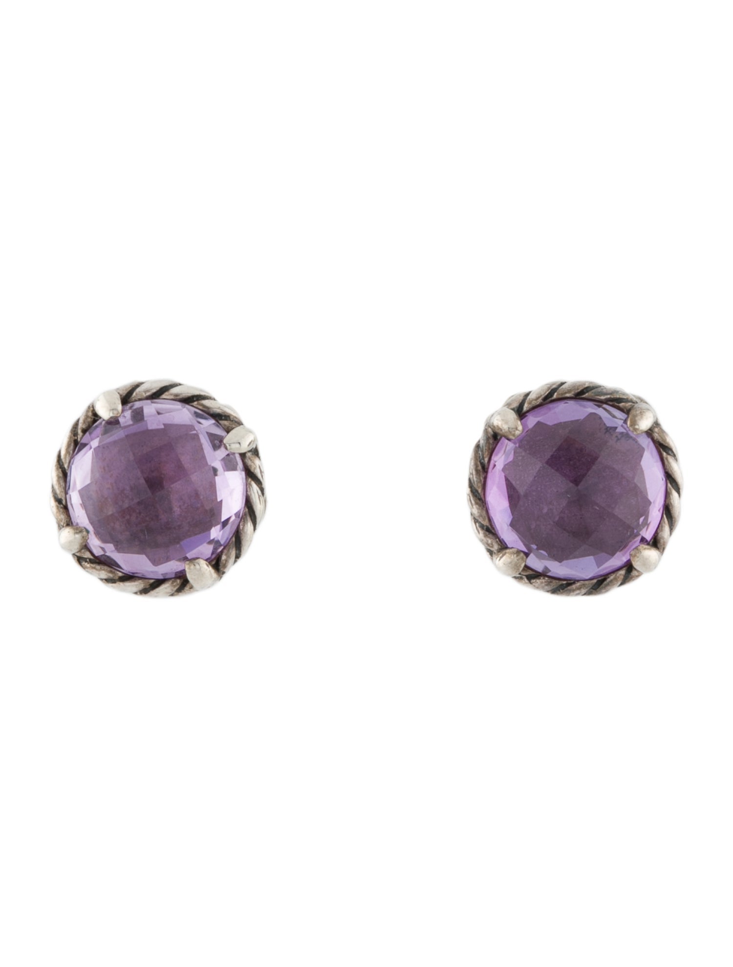 David Yurman Amethyst Petite Chatelaine Stud Earrings