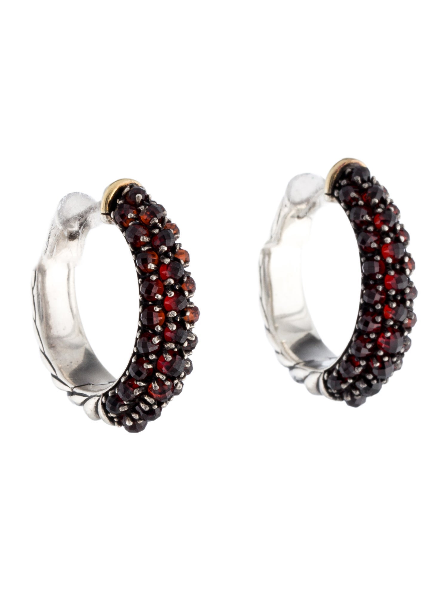 David Yurman Garnet Ostera Renaissance Reverse Set Hoops