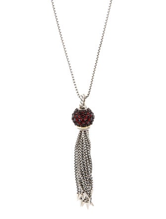 David Yurman Garnet Ostera Renaissance Tassel Necklace
