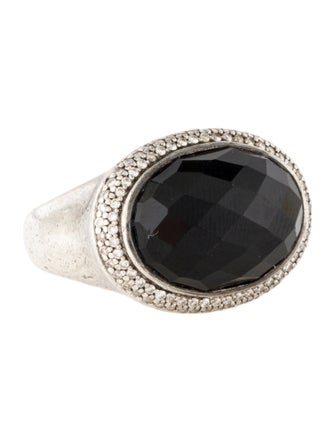 David Yurman Onyx & Diamond Cocktail Ring