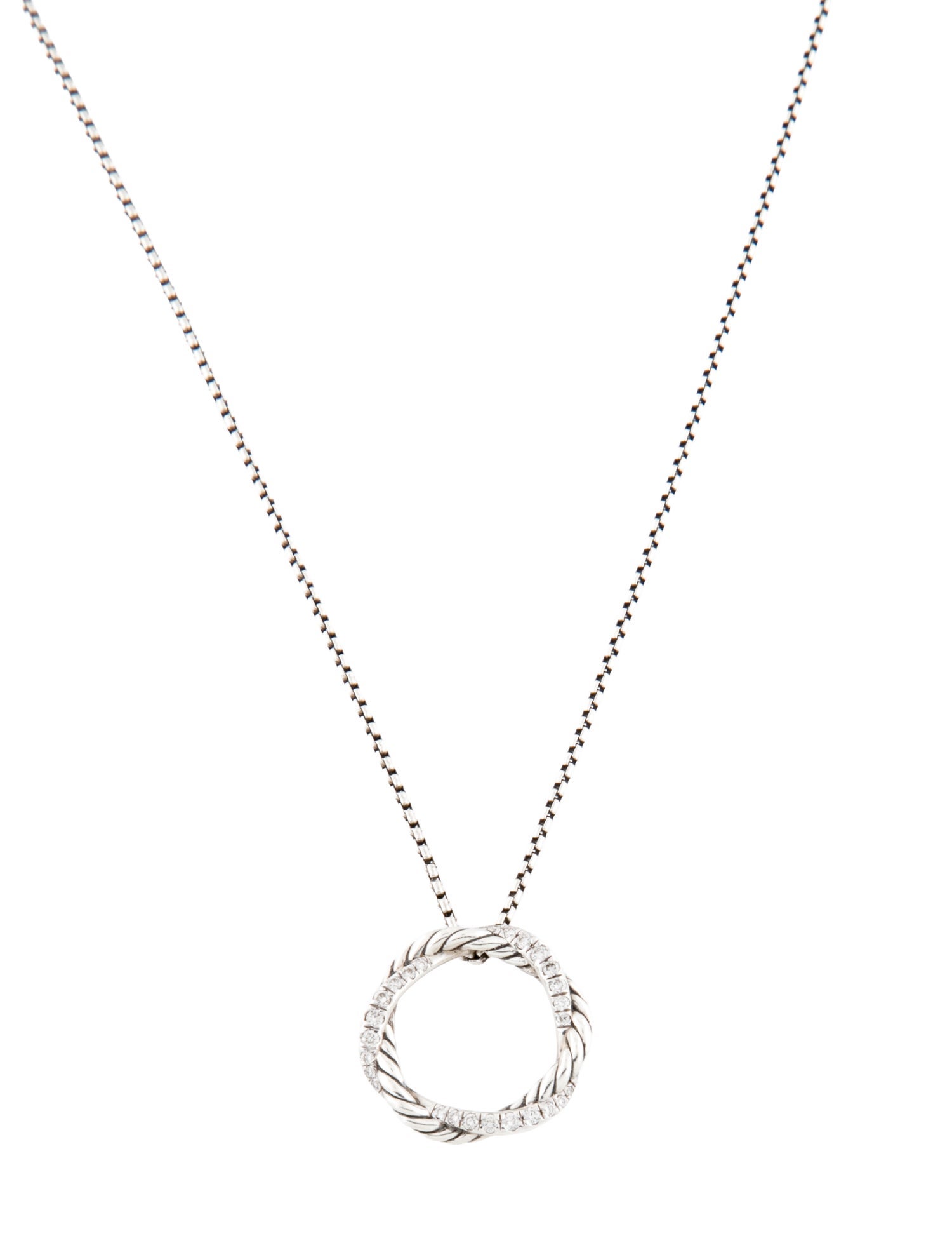David Yurman Diamond Petite Infinity Pendant Necklace