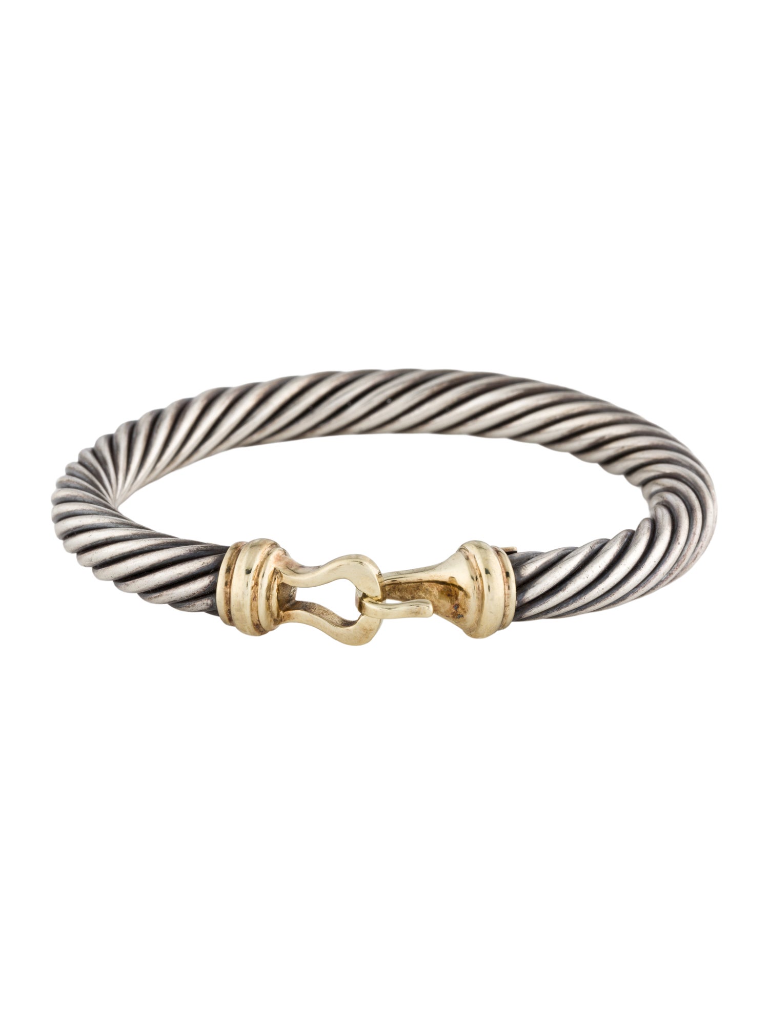 David Yurman Two-Tone Cable Buckle Bangle Bracelet