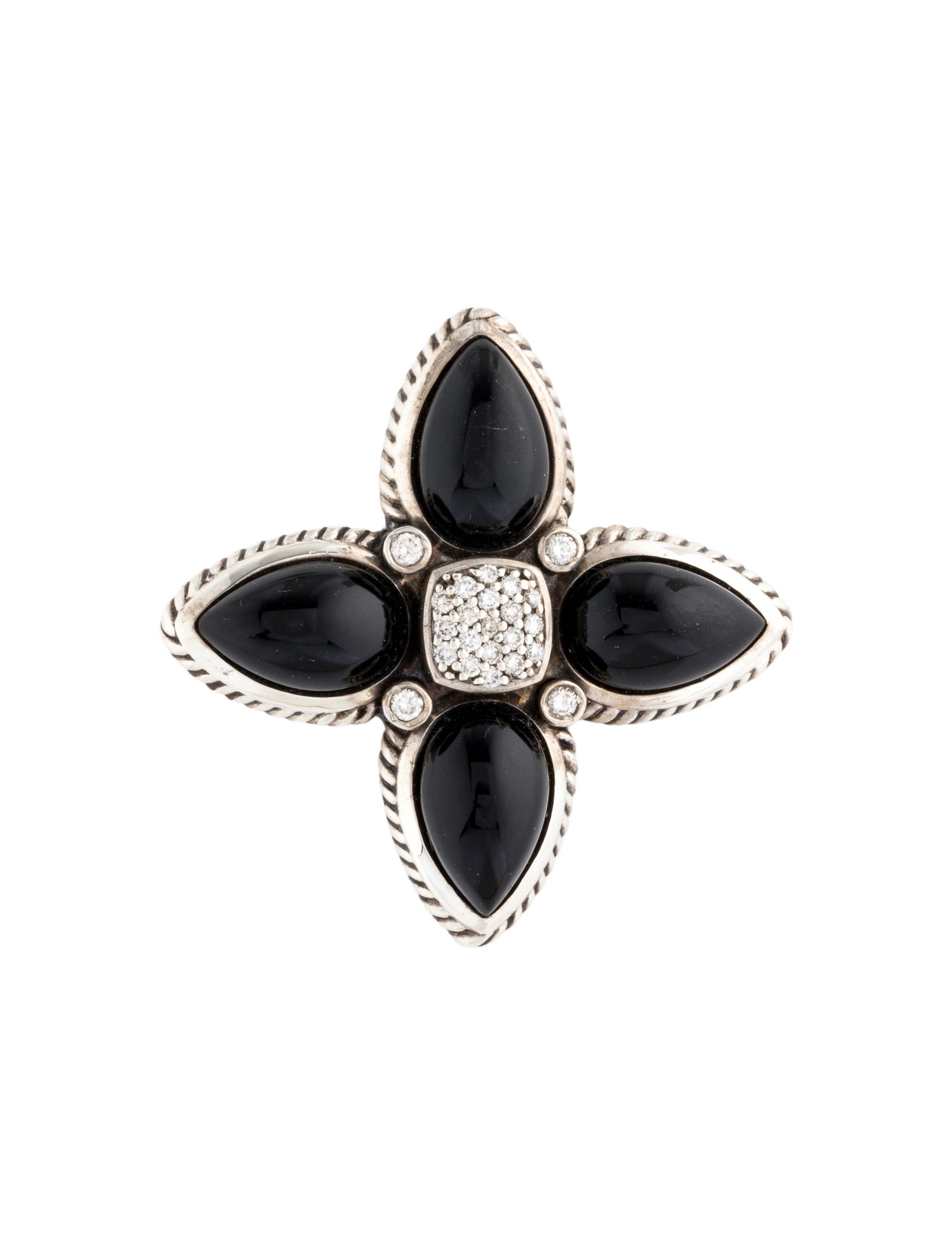 David Yurman Onyx & Diamond Renaissance Pendant