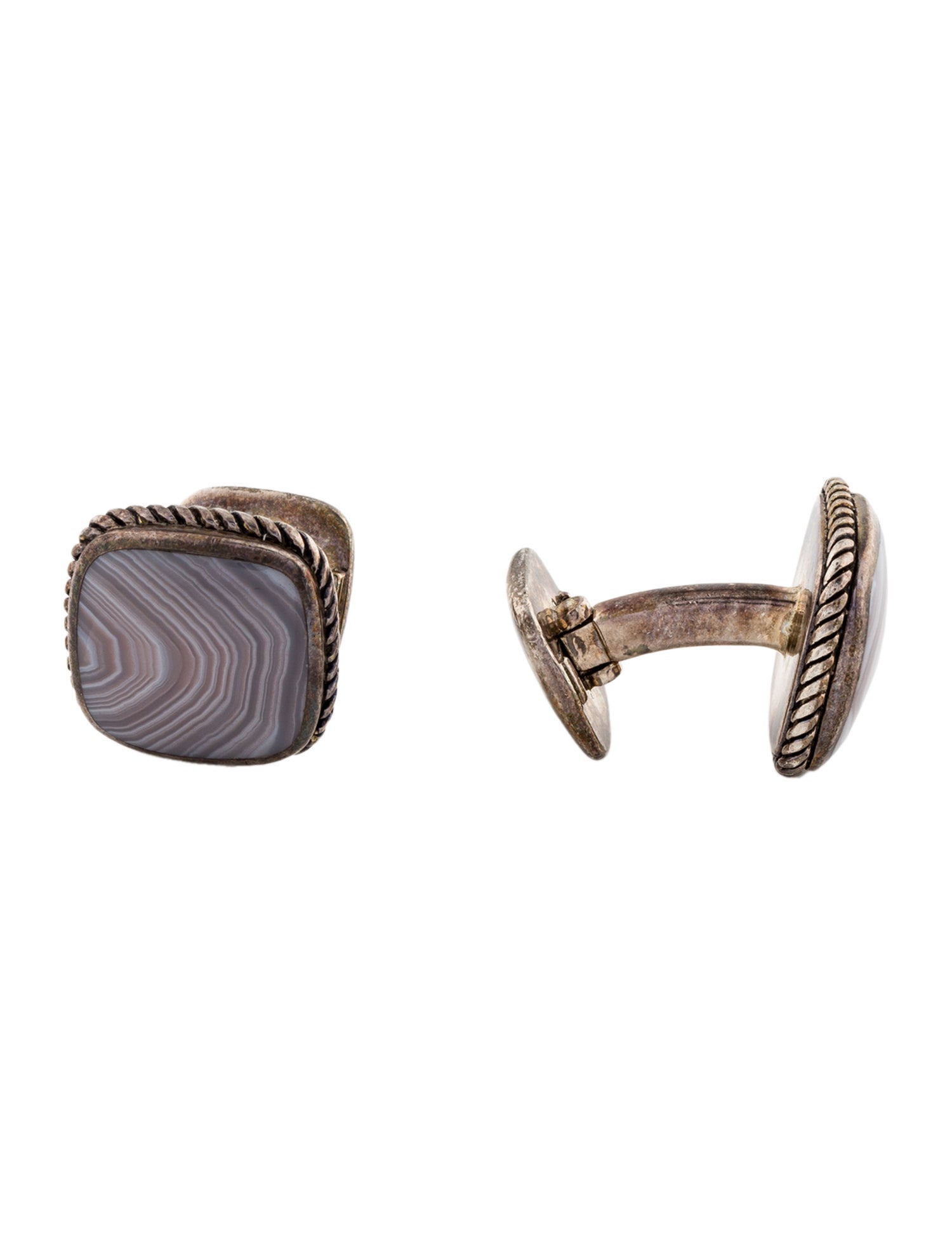 David Yurman Agate Inlay Cufflinks