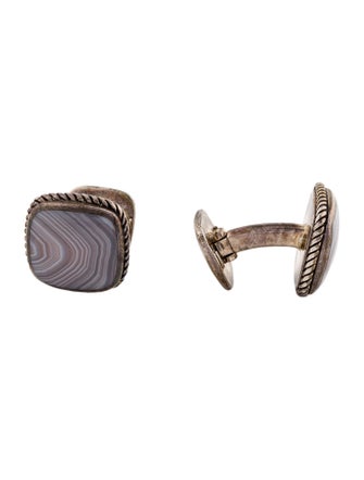 David Yurman Agate Inlay Cufflinks