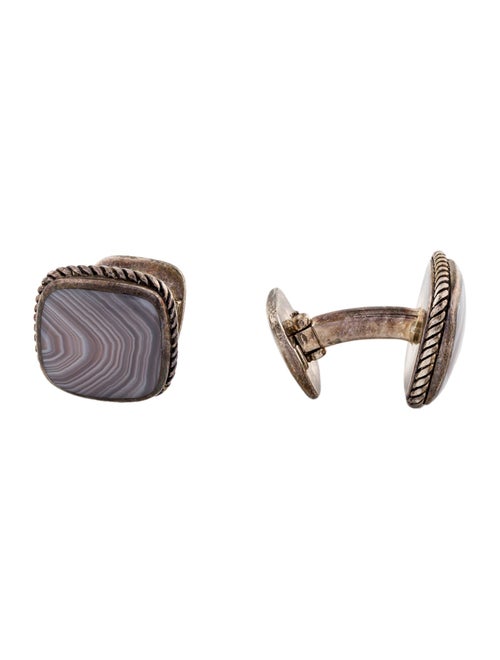 David Yurman Agate Inlay Cufflinks