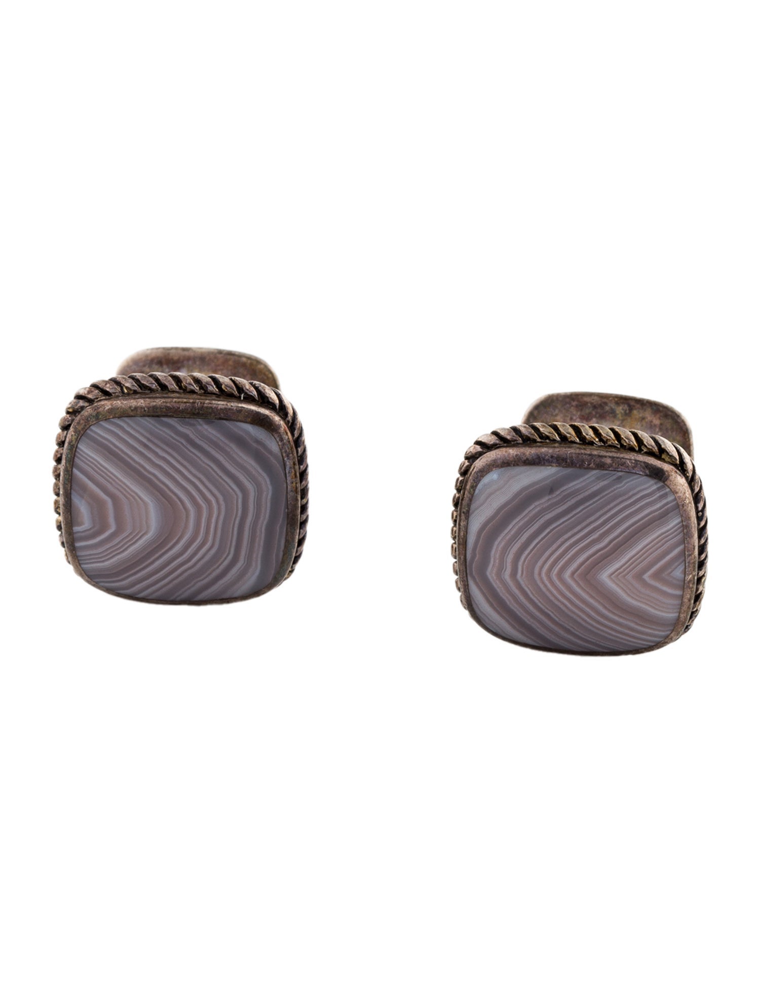 David Yurman Agate Inlay Cufflinks