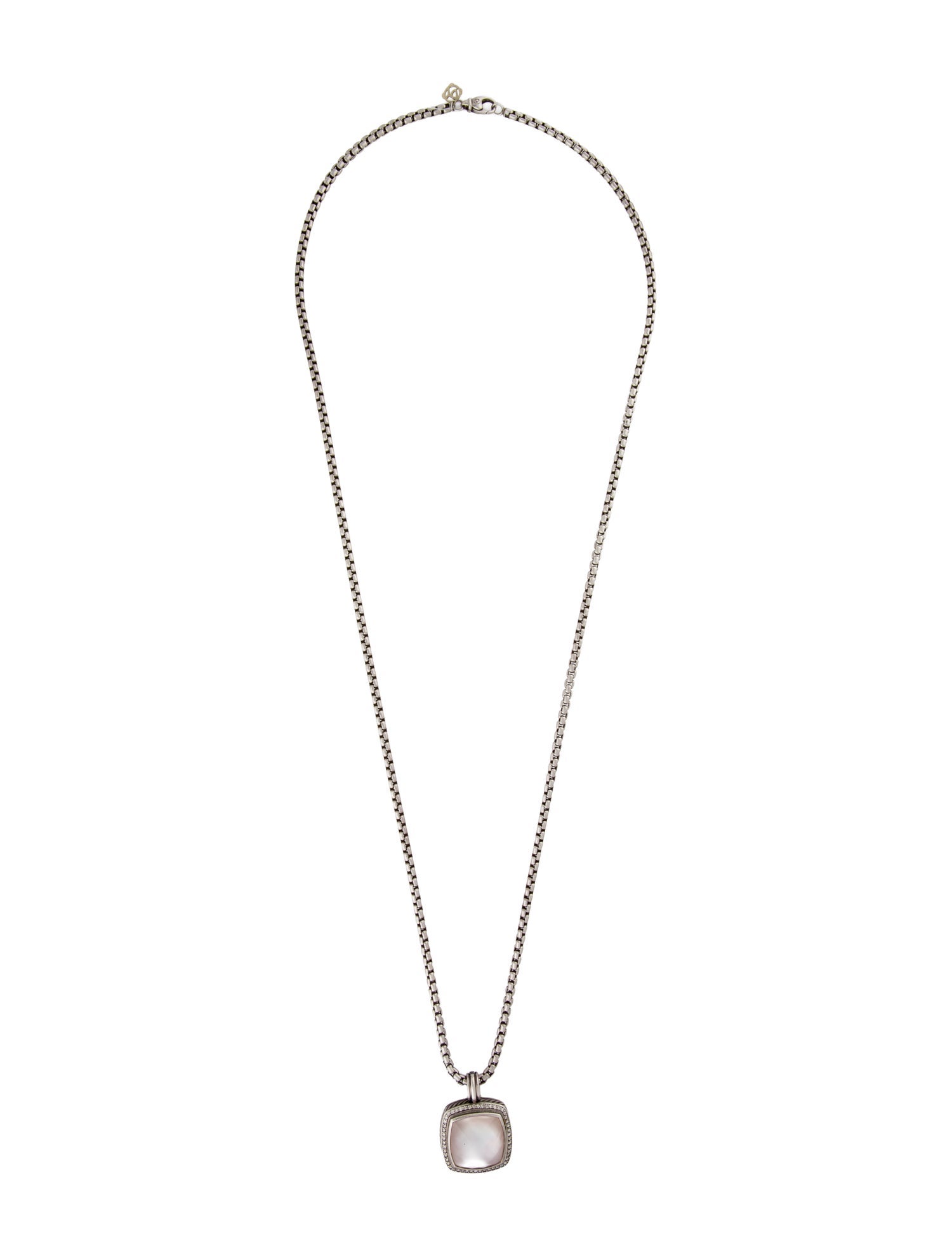 David Yurman Diamond-Accented Rose Quartz & Mother of Pearl Doublet Albion Pendant Necklace