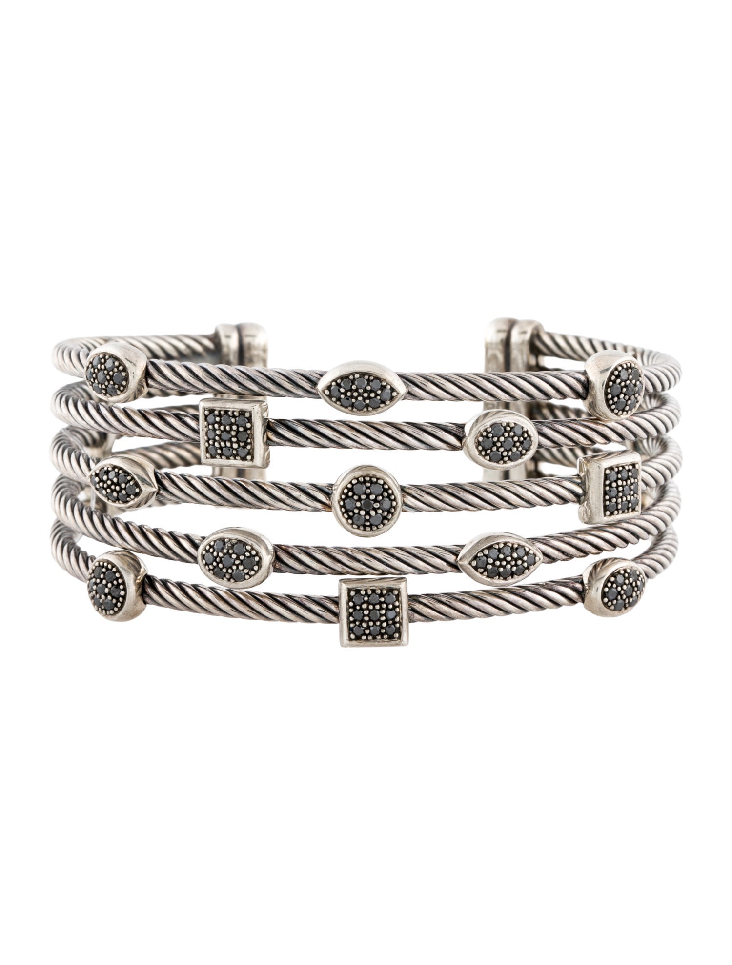 David Yurman David Yurman Diamond Confetti Five-Row Cuff Bracelet