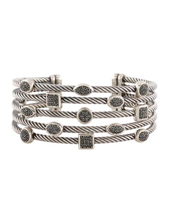 David Yurman David Yurman Diamond Confetti Five-Row Cuff Bracelet