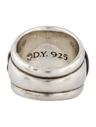 David Yurman Onyx & Diamond Sculpted Dome Ring