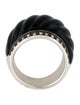 David Yurman Onyx & Diamond Sculpted Dome Ring