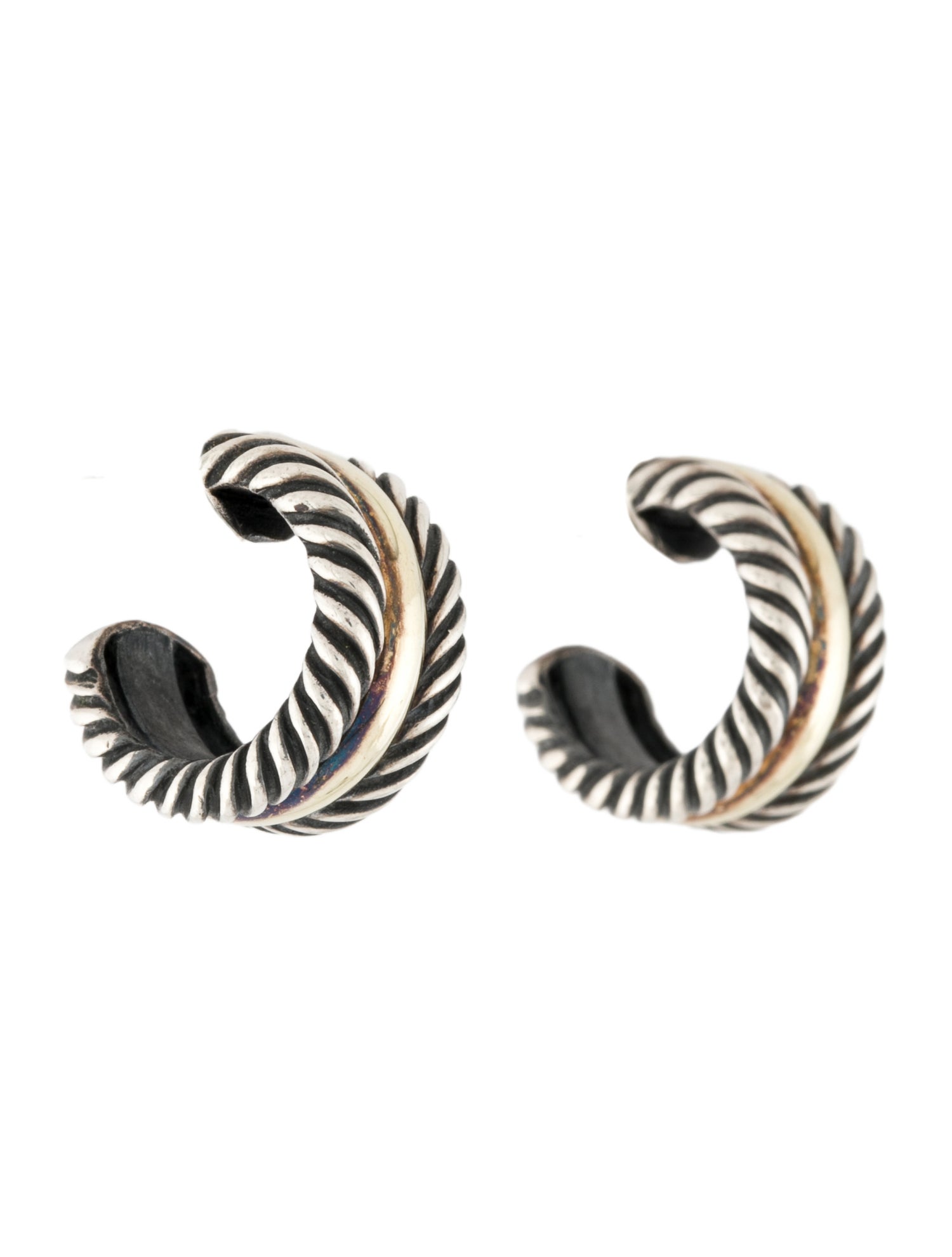 David Yurman Two-Tone Cable Collectibles® Huggie Hoop Earrings