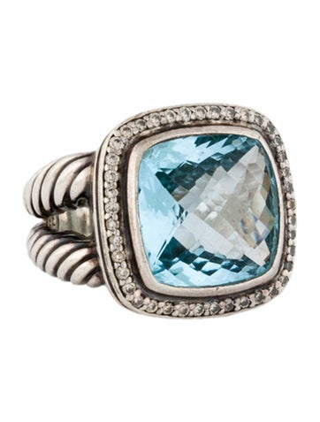 David Yurman Cocktail Ring Topaz & Diamond Albion 6