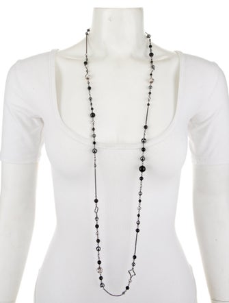 David Yurman Onyx & Hematite Quatrefoil Necklace