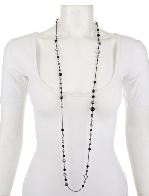 David Yurman Onyx & Hematite Quatrefoil Necklace