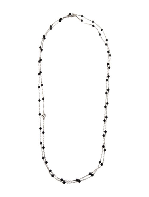 David Yurman Onyx Cable Collectibles Bead Station Necklace