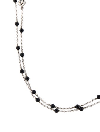 David Yurman Onyx Cable Collectibles Bead Station Necklace