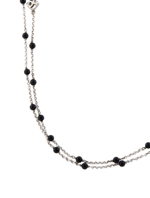 David Yurman Onyx Cable Collectibles Bead Station Necklace