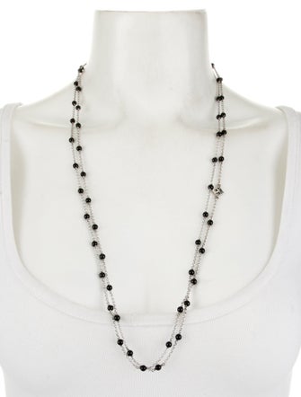 David Yurman Onyx Cable Collectibles Bead Station Necklace