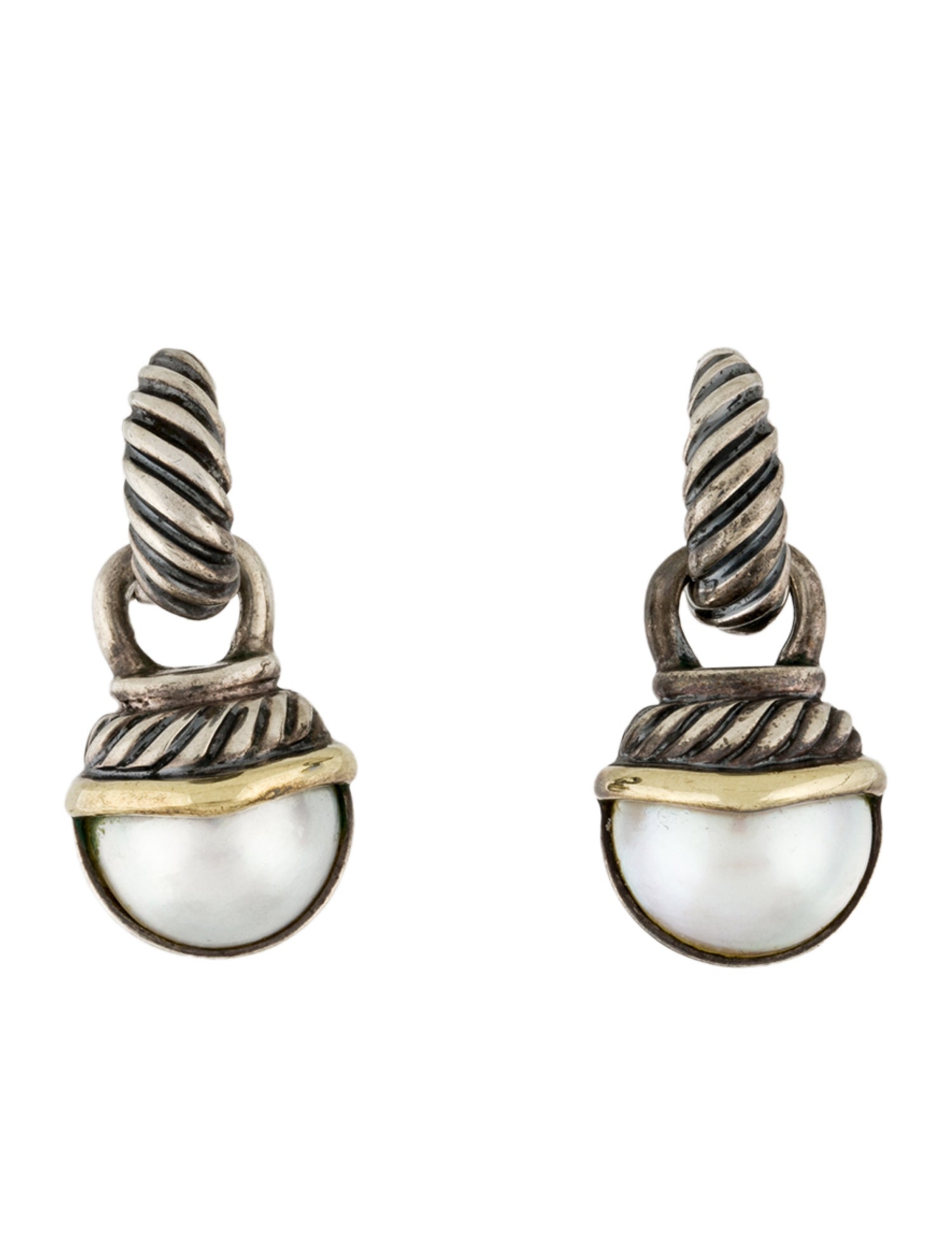 David Yurman Cultured Mabé Pearl Convertible Drop Earrings
