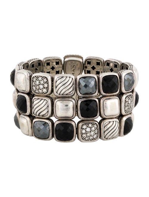 David Yurman Multi-Stone Chiclet 3 Row Bracelet