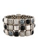 David Yurman Multi-Stone Chiclet 3 Row Bracelet