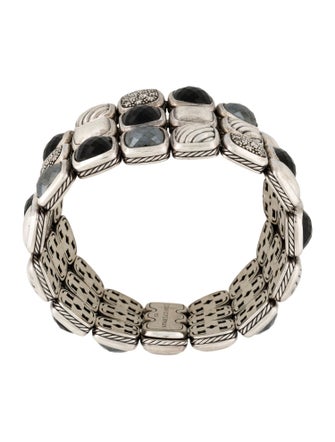 David Yurman Multi-Stone Chiclet 3 Row Bracelet