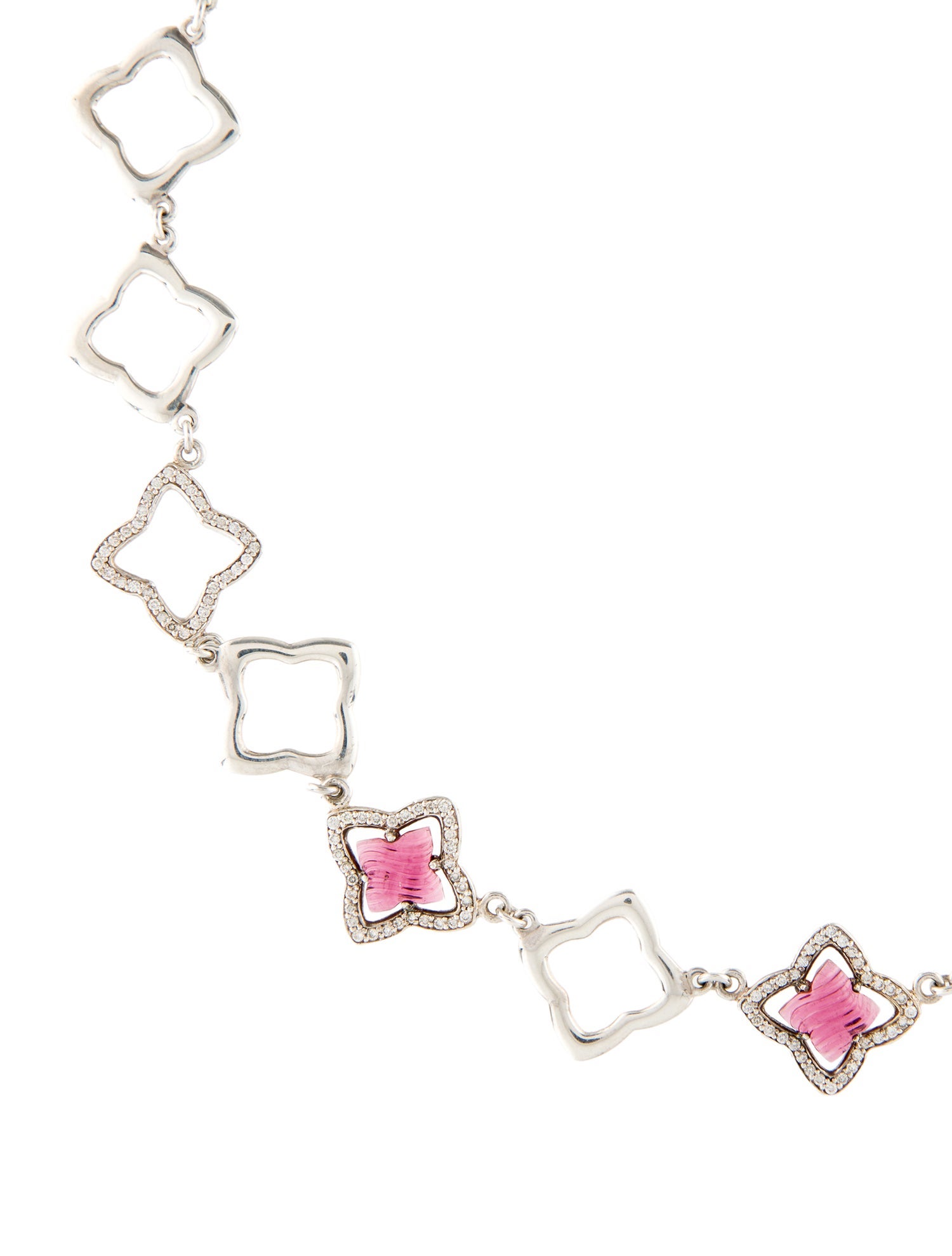 David Yurman Tourmaline & Diamond Quatrefoil Collar Necklace