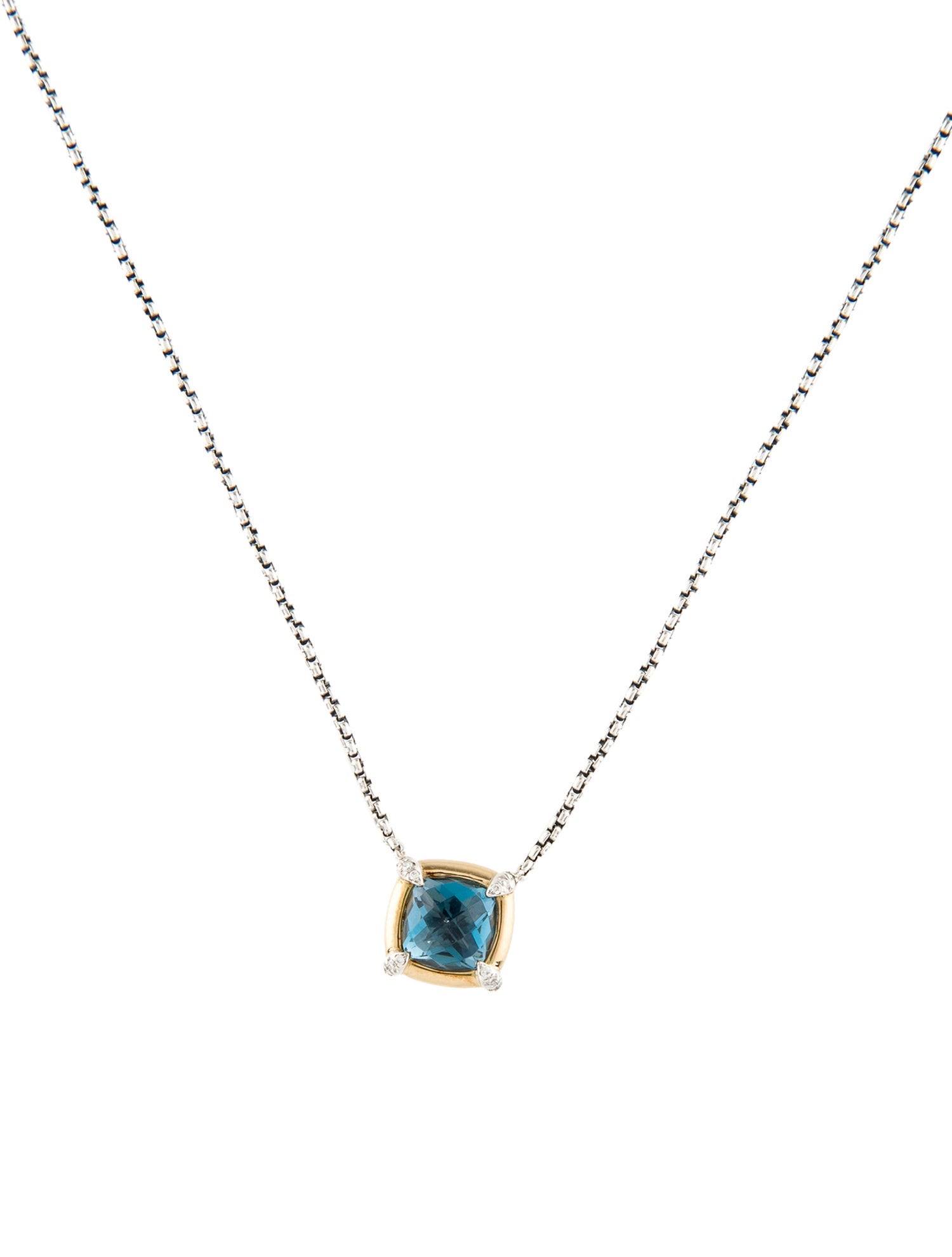 David Yurman Topaz & Diamond Petite Chatelaine Pendant Necklace