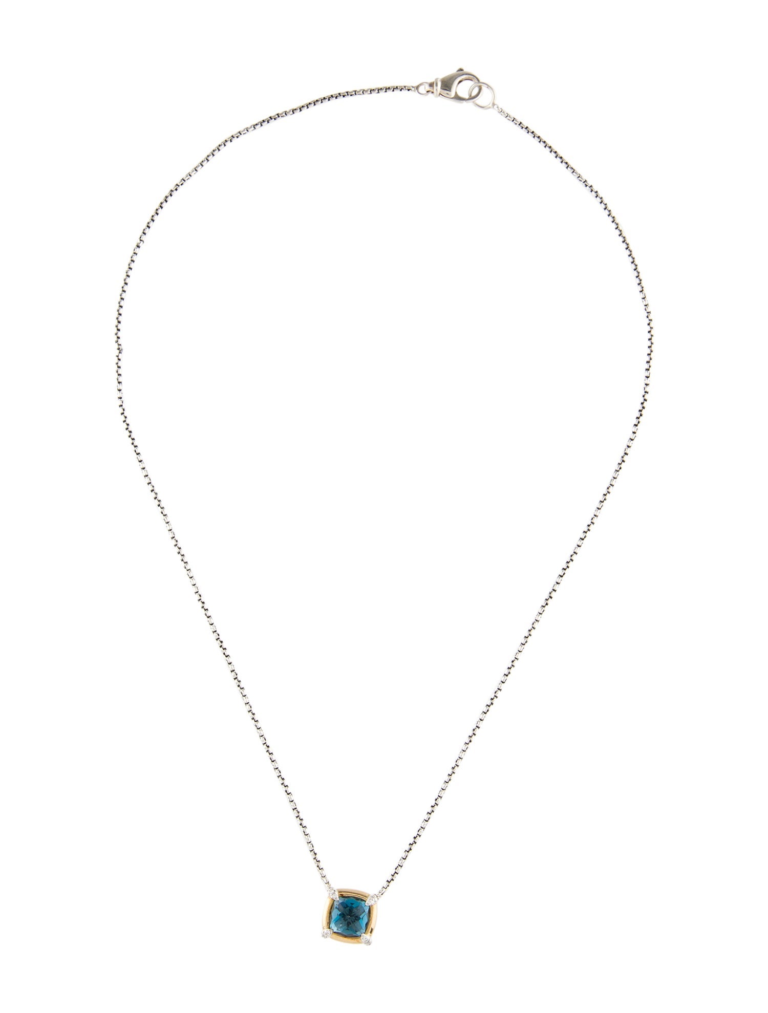 David Yurman Topaz & Diamond Petite Chatelaine Pendant Necklace