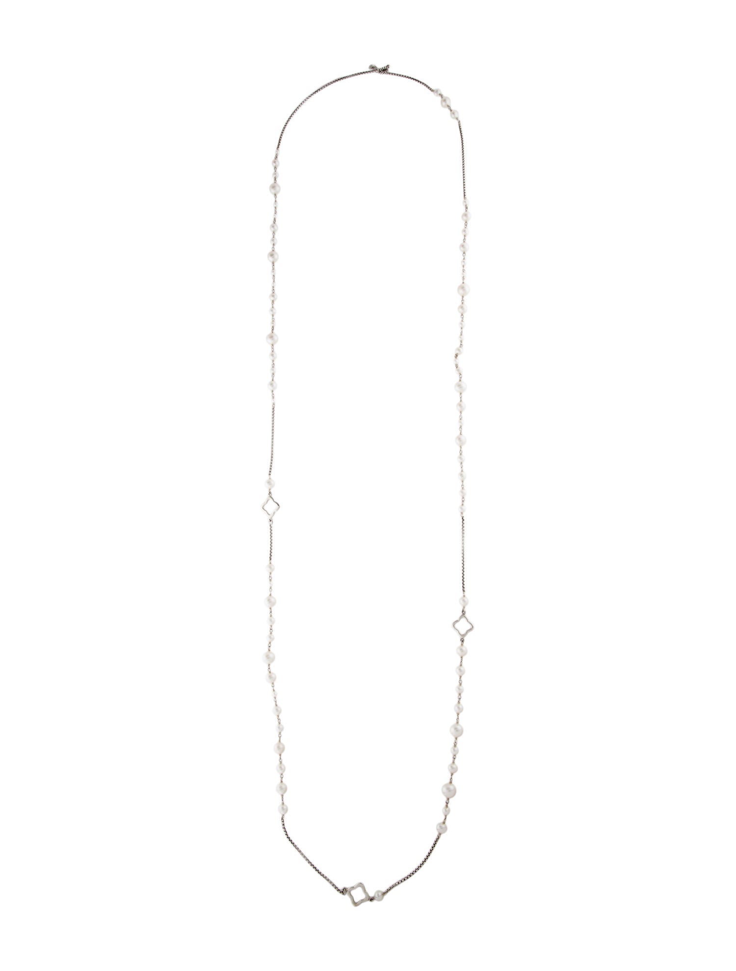 David Yurman Pearl Quatrefoil Bead Necklace