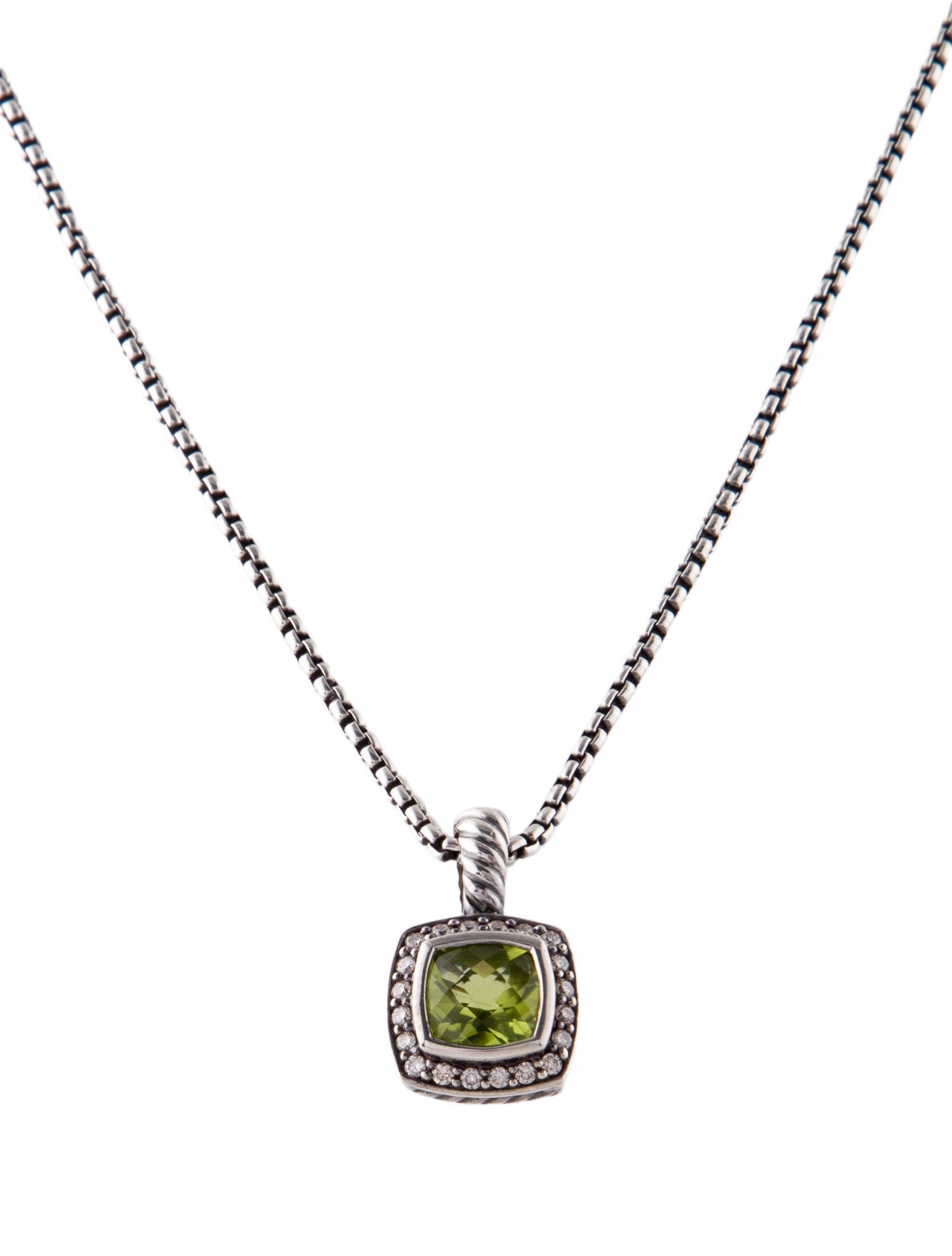 David Yurman Peridot & Diamond Albion Pendant Necklace