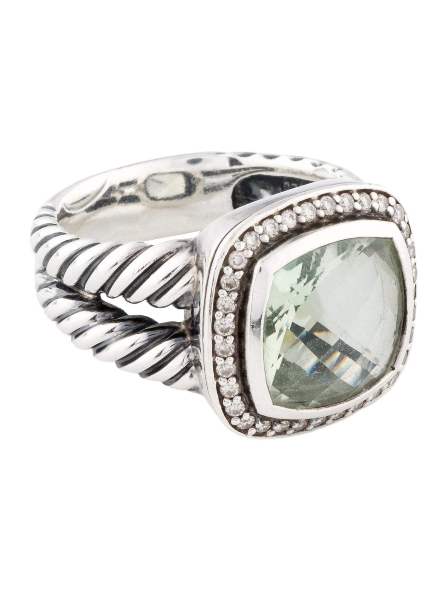 David Yurman Prasiolite & Diamonds Ring