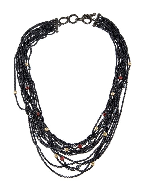 David Yurman Garnet & Hematite Multistrand Necklace