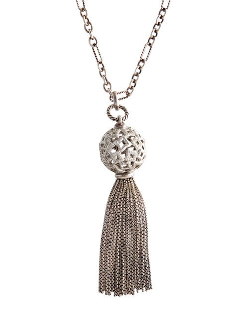 David Yurman Diamond Pave Tapestry Tassel Pendant