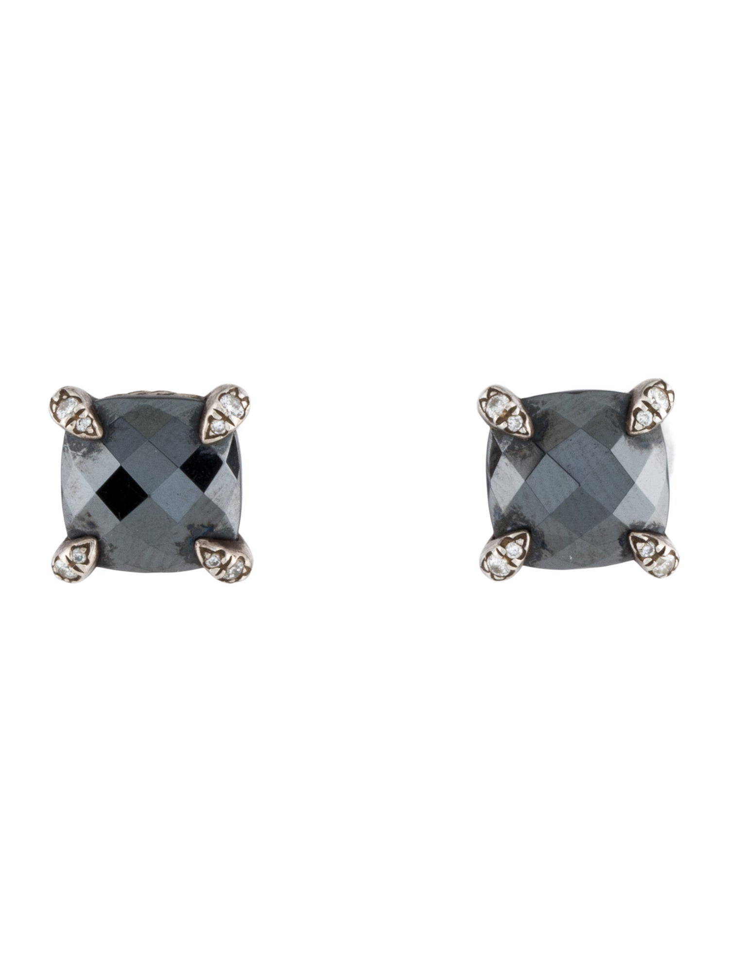 David Yurman Hematine & Diamond Chatelaine Stud Earrings