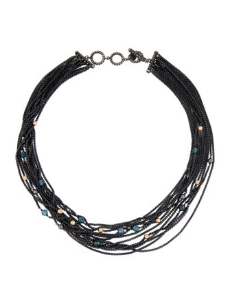 David Yurman Hematine & Topaz Multi-Strand Necklace