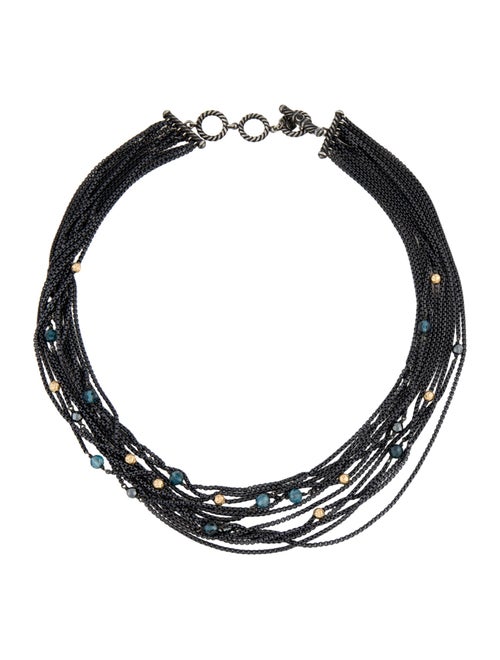 David Yurman Hematine & Topaz Multi-Strand Necklace